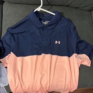 Under Armour Navy and Peach Performance Polo Shirt